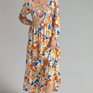 Anthropologie Smocked Midi Dress